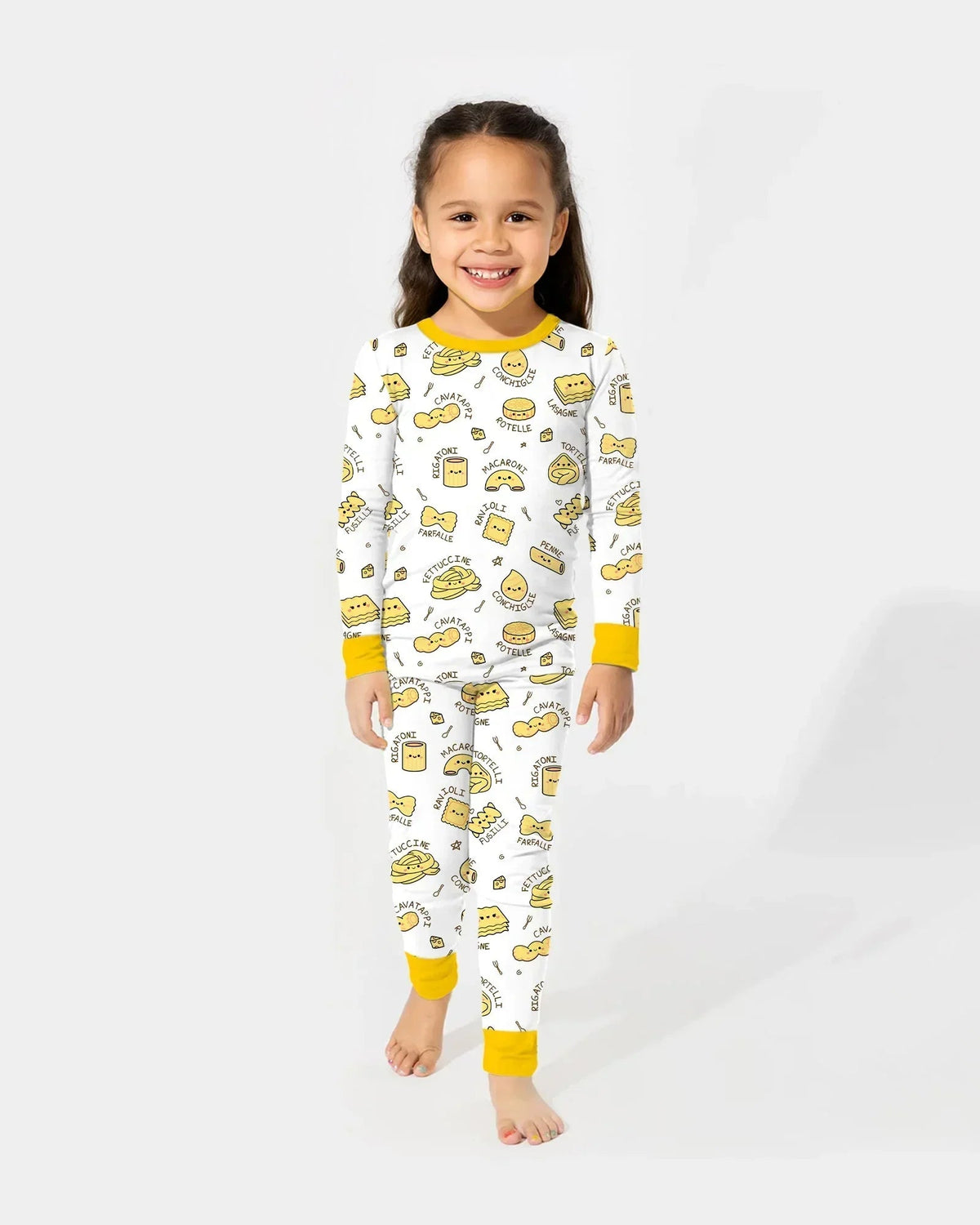 Kawaii Pasta Bamboo Two Piece Long Sleeve Pajama Set