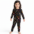 Kids Bamboo Two-Piece Pajama Set Midnight Wildflower Floral Fantasy