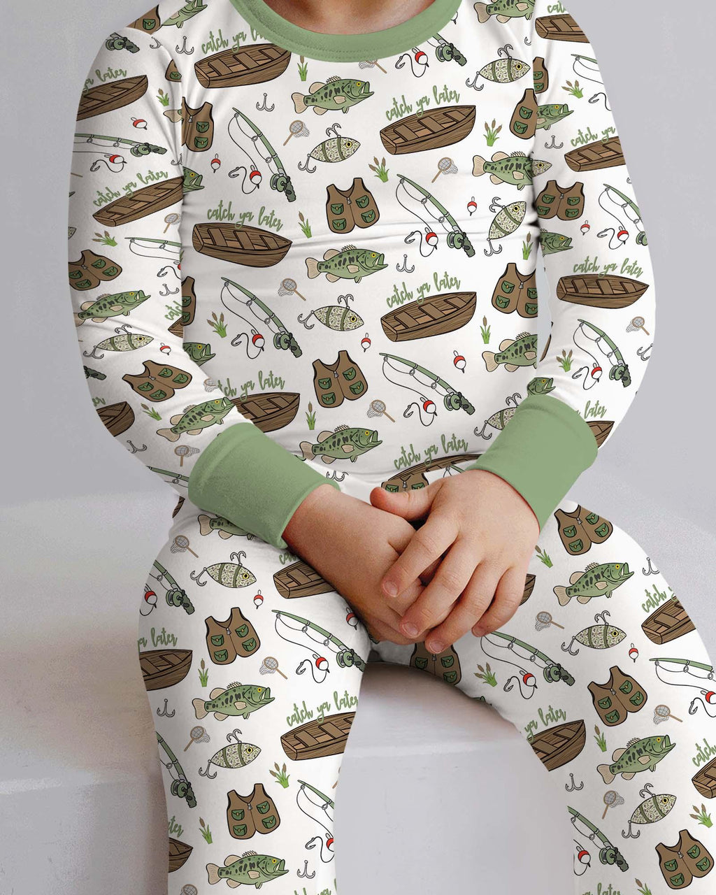 Catch Ya Later Bamboo Two Piece Long Sleeve Pajama Set