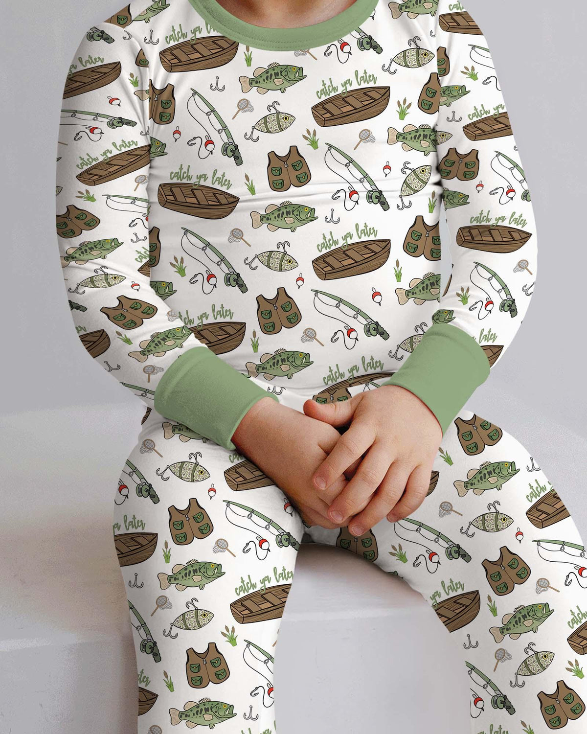 Catch Ya Later Bamboo Two Piece Long Sleeve Pajama Set