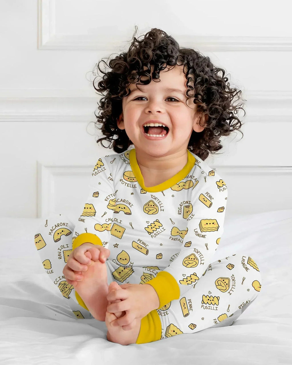 Kawaii Pasta Bamboo Two Piece Long Sleeve Pajama Set