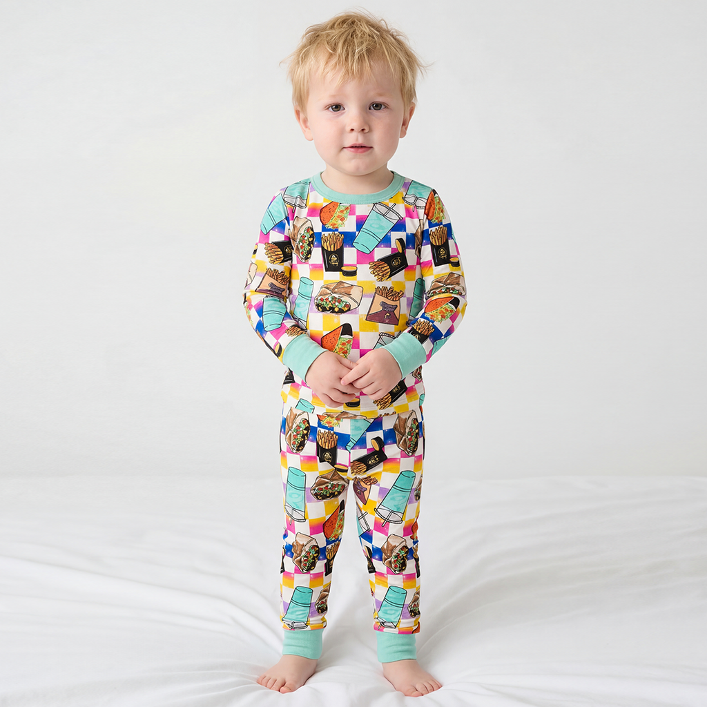 Sandwich Fries Kids Bamboo Two-Piece Pajama Set