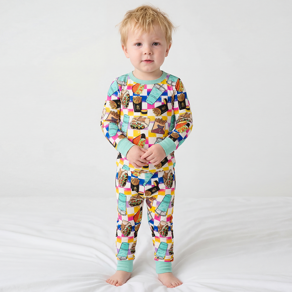 Sandwich Fries Kids Bamboo Two-Piece Pajama Set