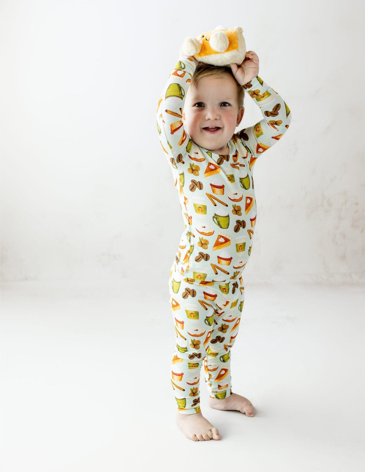 Long Sleeve Pajama Set - Aloe Pumpkin Spice