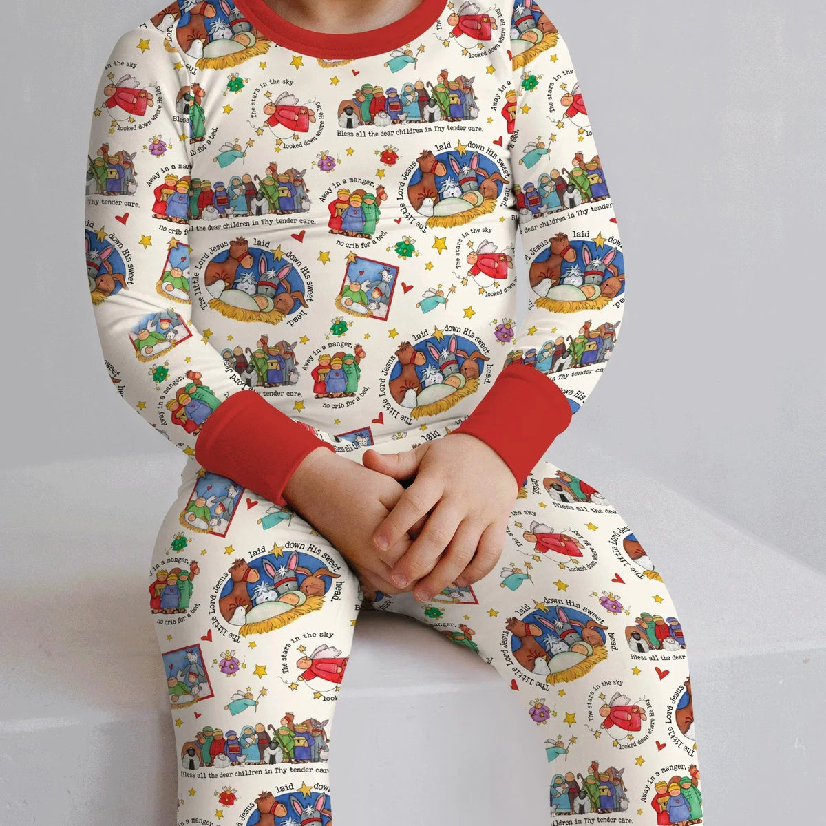 Away In A Manger Blessings Bamboo Two Piece Long Sleeve Pajama Set