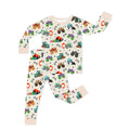 Big Wheels Truck Race Journey on Apricot Kids Bamboo Two-Piece Pajama Set
