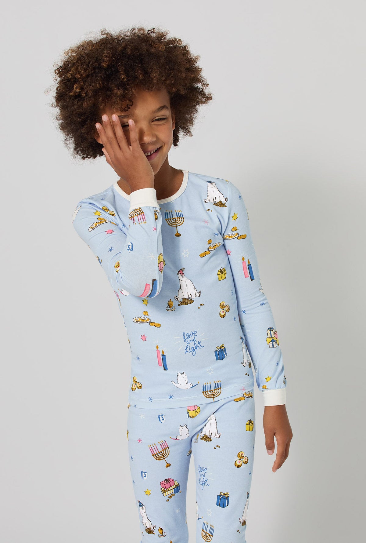 Love And Light Long Sleeve Stretch Jersey Kids Pj Set