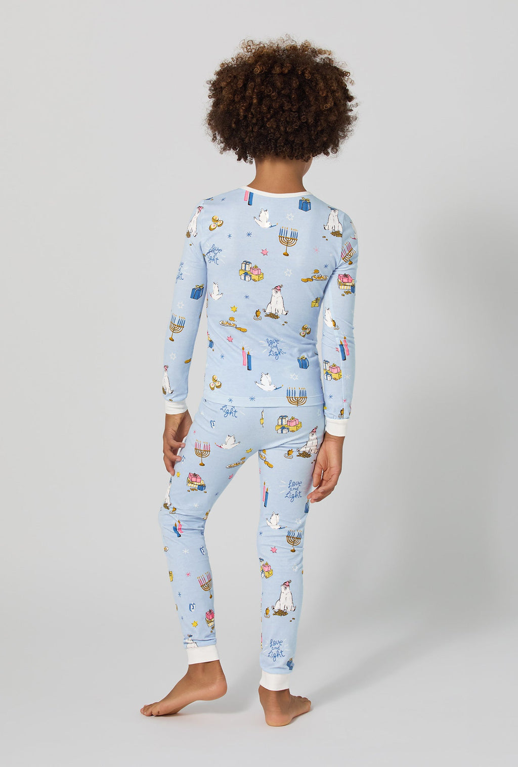 Love And Light Long Sleeve Stretch Jersey Kids Pj Set
