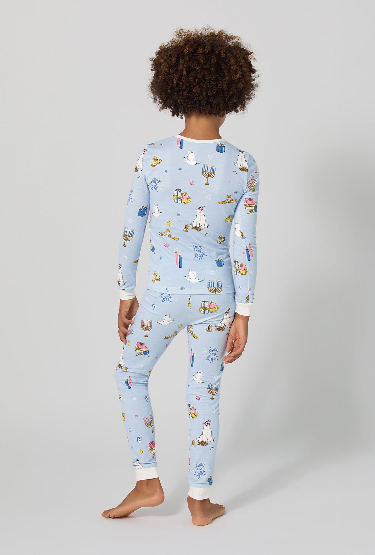 Love And Light Long Sleeve Stretch Jersey Kids Pj Set