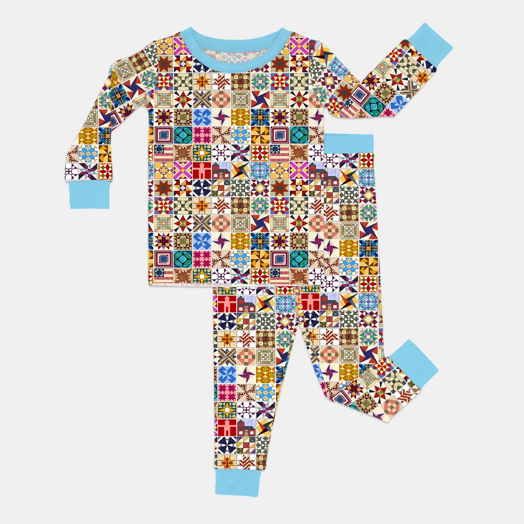 Heritage Quilt Bamboo Two Piece Long Sleeve Pajama Set
