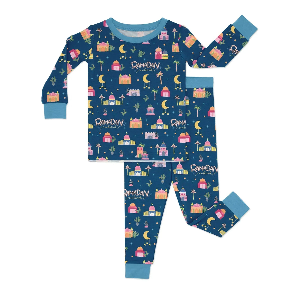 Ramadan Kareem Family Matching Bamboo Two Piece Long Sleeve Pajama Set