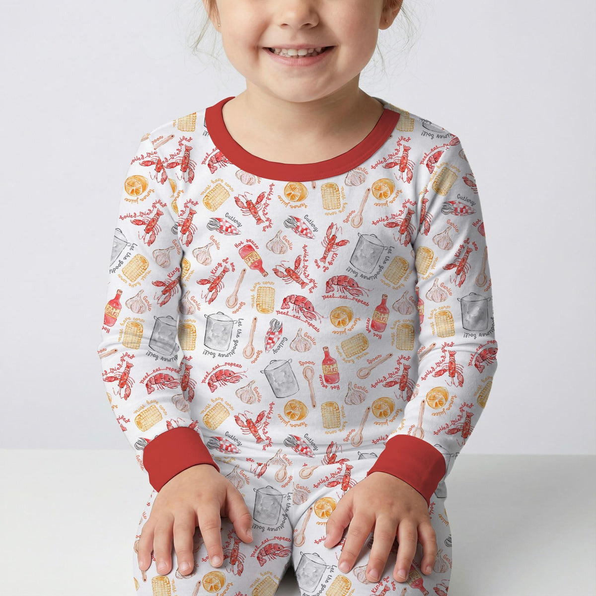 Crawfish Boil Bamboo Two Piece Long Sleeve Pajama Set