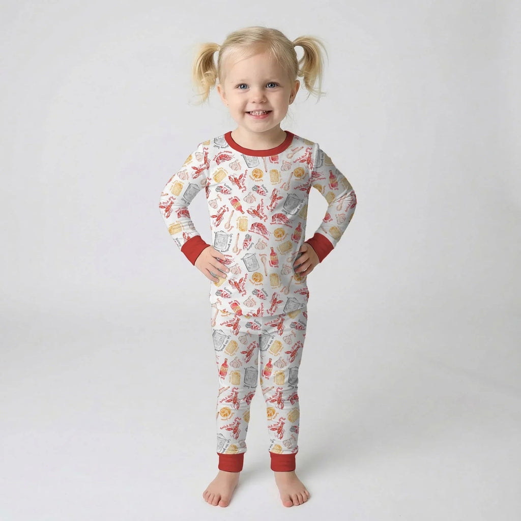 Crawfish Boil Bamboo Two Piece Long Sleeve Pajama Set