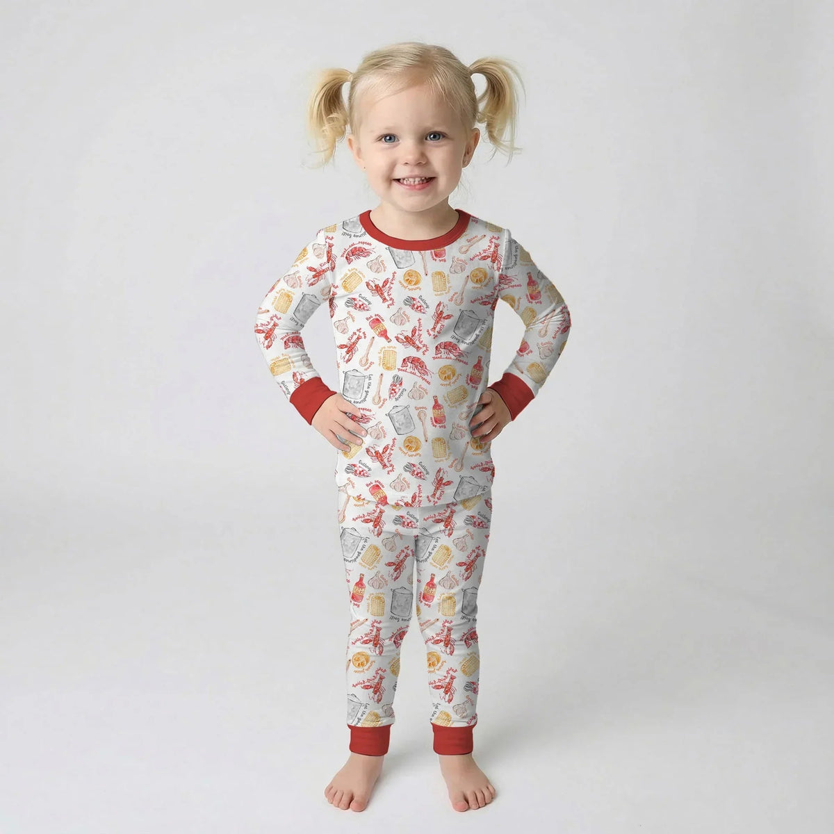 Crawfish Boil Bamboo Two Piece Long Sleeve Pajama Set