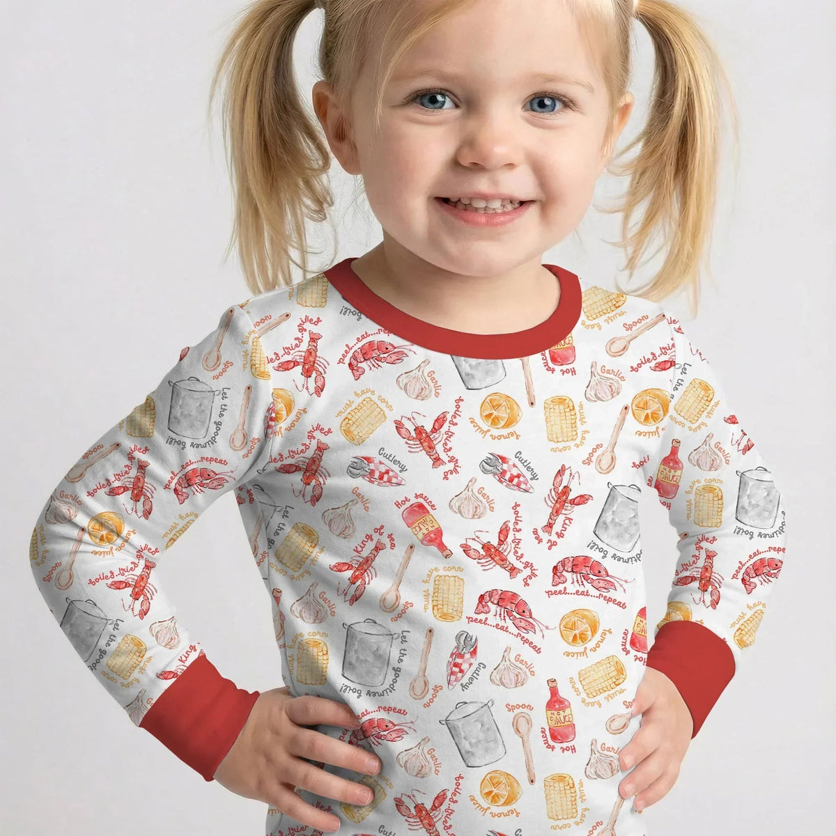 Crawfish Boil Bamboo Two Piece Long Sleeve Pajama Set