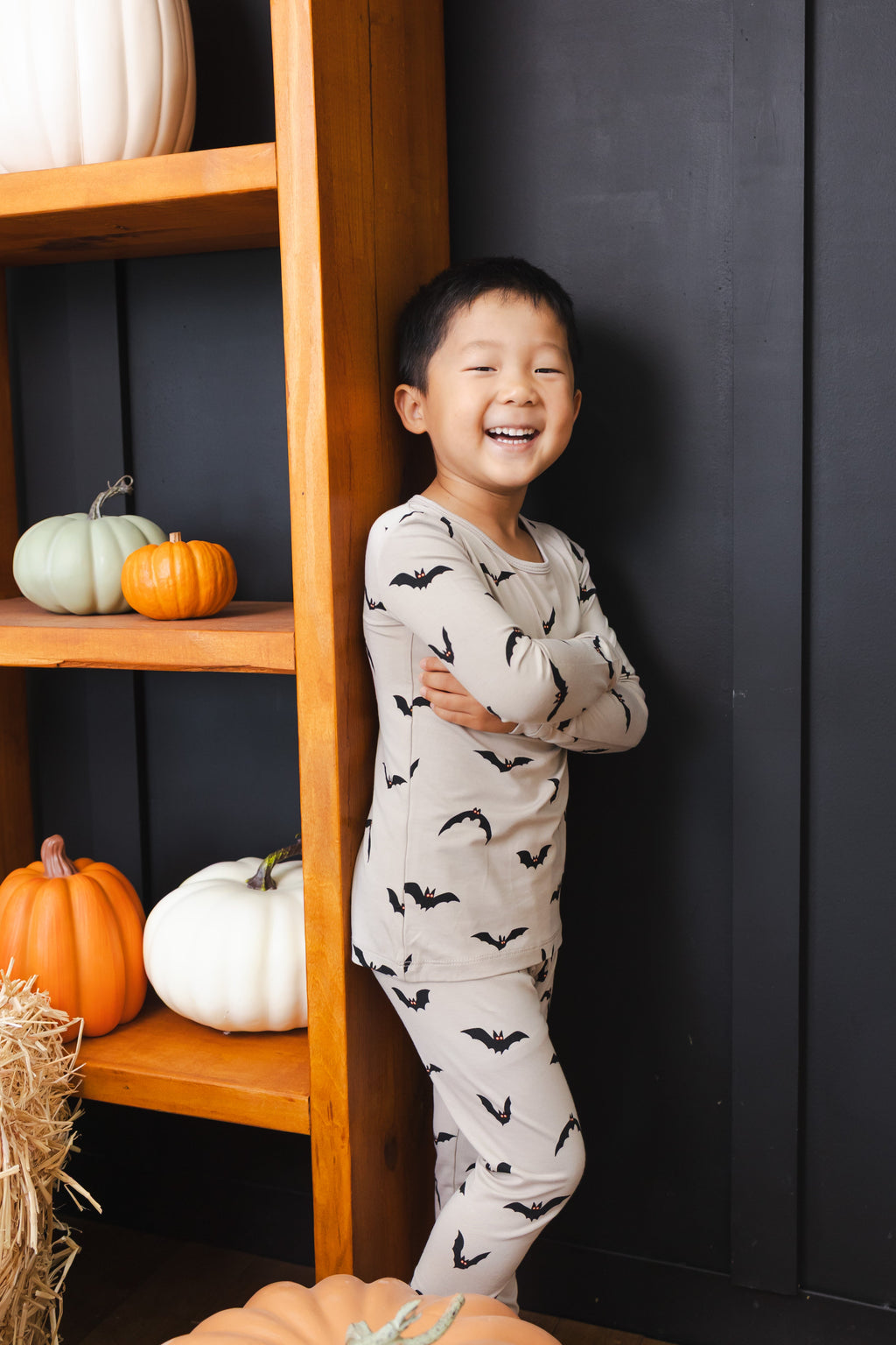 Long Sleeve Pajamas in Bats