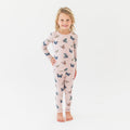 Long Sleeve Pajamas in Blush Butterfly