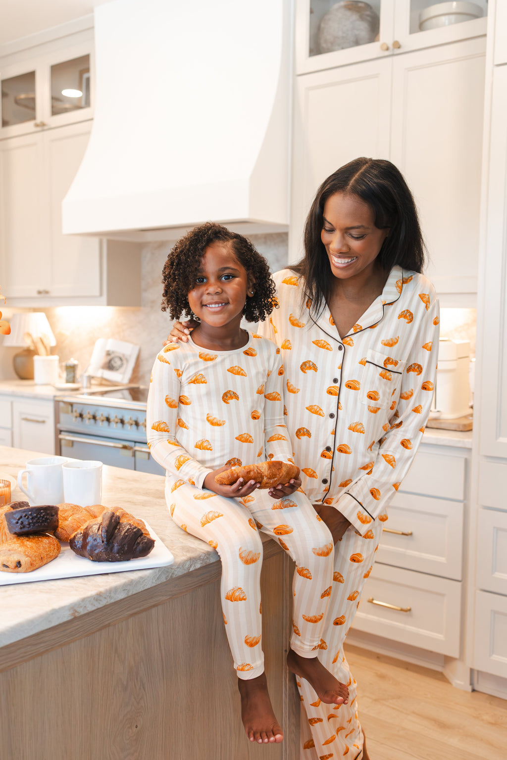 Long Sleeve Pajamas in Croissant
