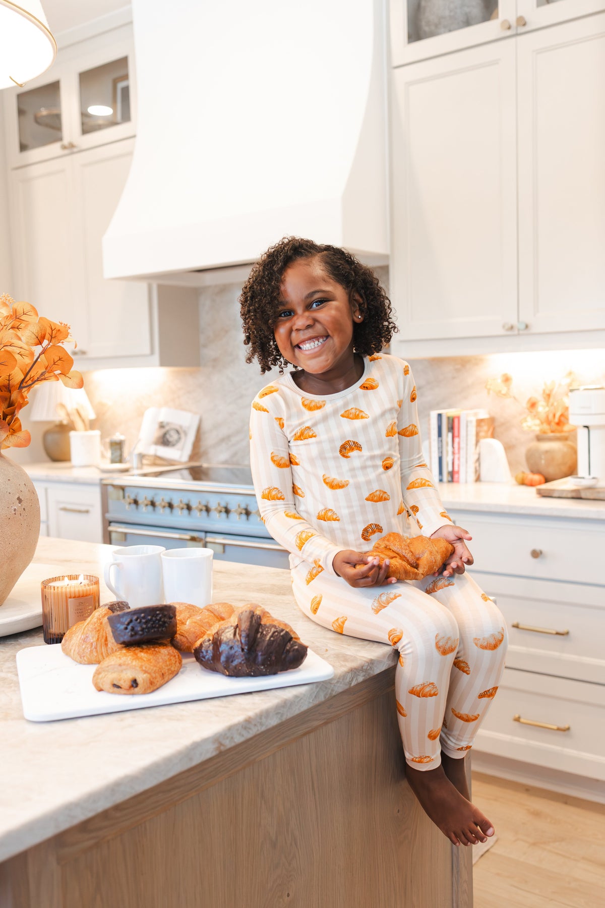 Long Sleeve Pajamas in Croissant