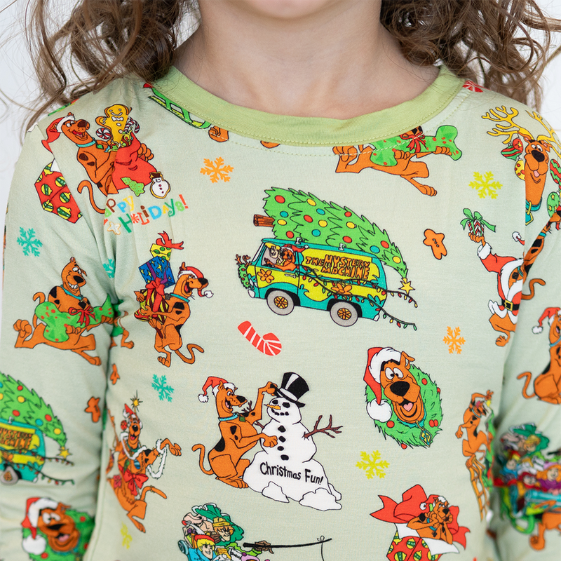 Christmas Mystery Great Dane Dog Kids Bamboo Two-Piece Pajama Set