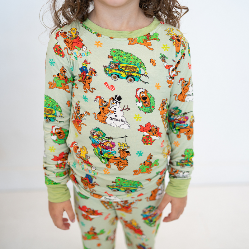 Christmas Mystery Great Dane Dog Kids Bamboo Two-Piece Pajama Set