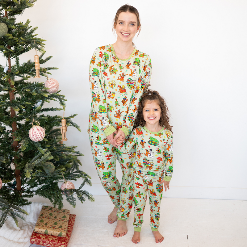 Christmas Mystery Great Dane Dog Kids Bamboo Two-Piece Pajama Set