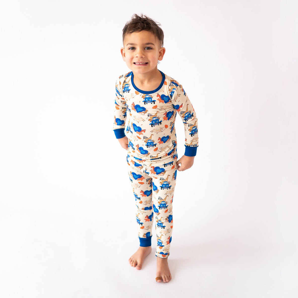 FancyPrince Valetine Animal Truck Kid Two-Piece Pajama Set