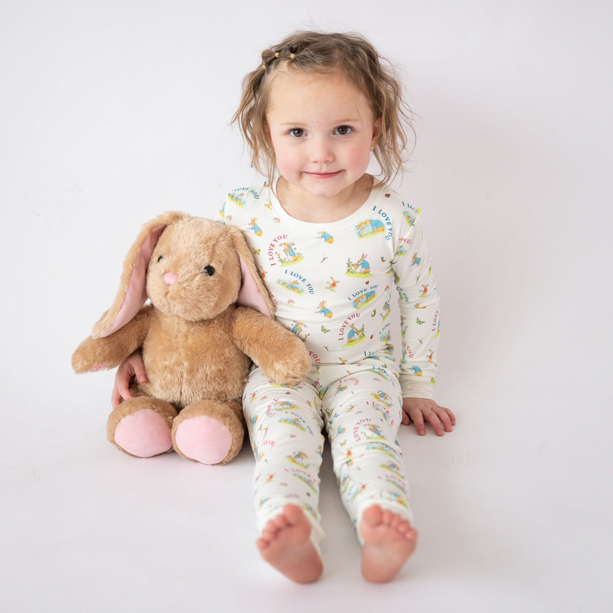 FancyPrince Mother's Day Bunny Love Kid Two-Piece Pajama Set