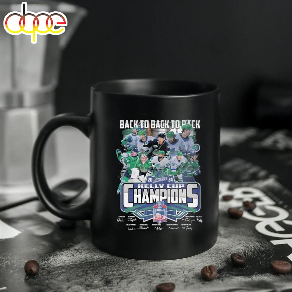 Florida Everblades Back To Back 2024 Kelly Cup Champions Signatures Mug