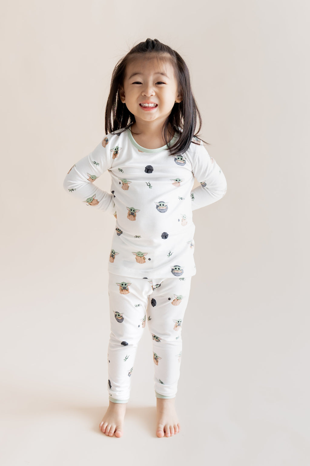 Long Sleeve Pajamas in Grogu