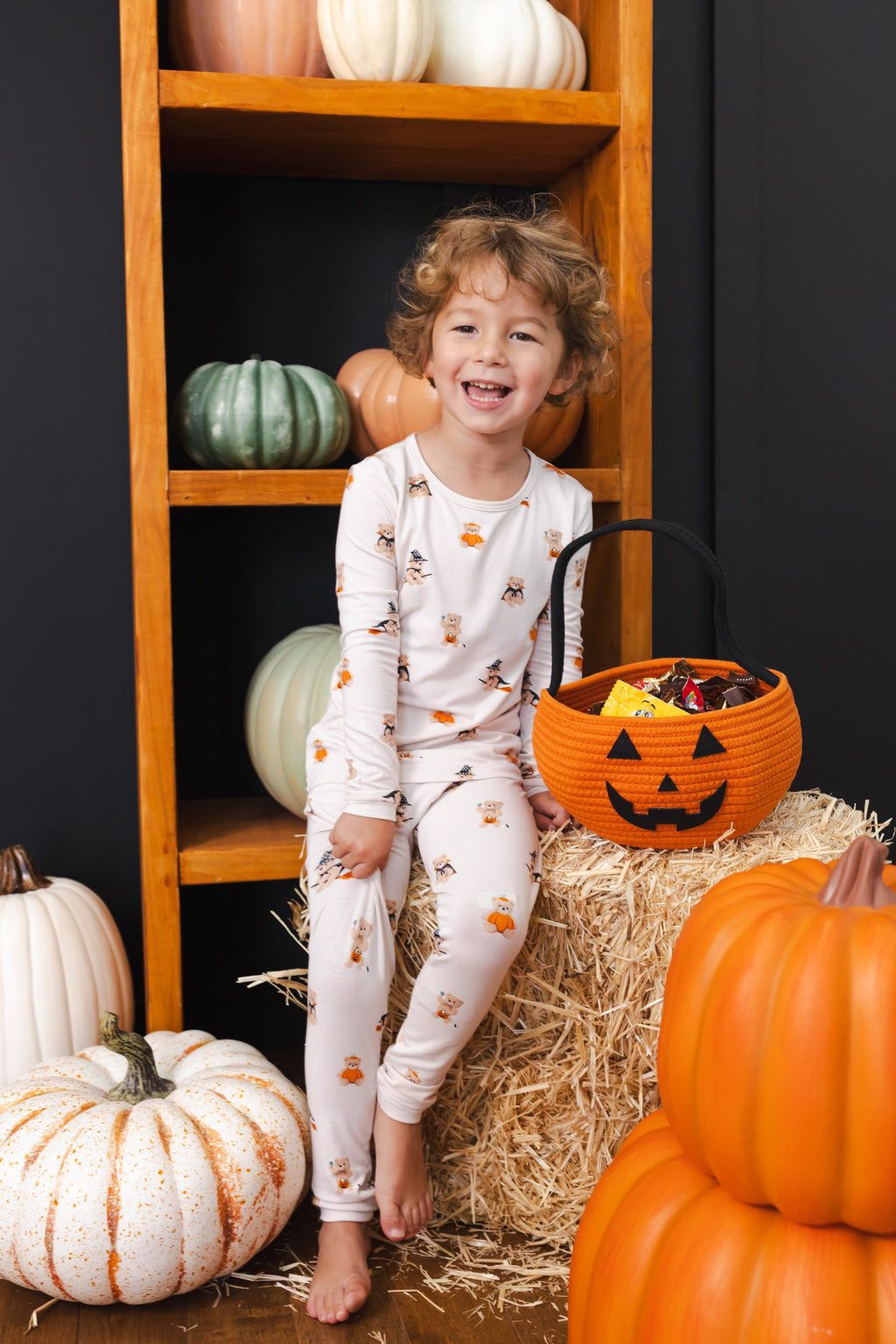 Long Sleeve Pajamas in Halloween Teddy