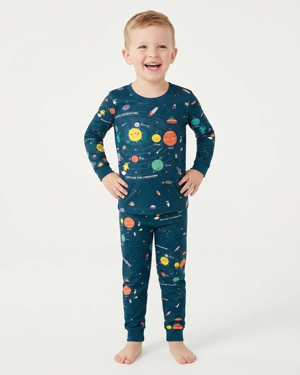 Solar System Explorers Bamboo Two Piece Long Sleeve Pajama Set