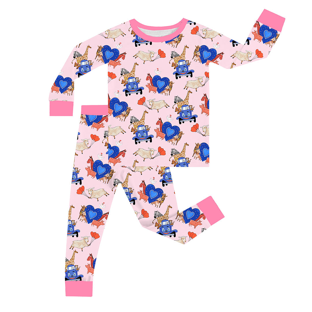 FancyPrince Valetine Animal Truck Kid Two-Piece Pajama Set