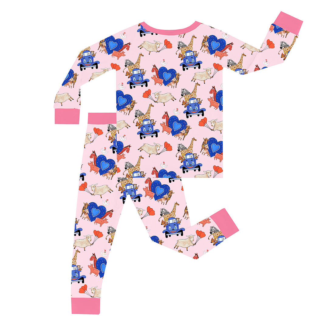 FancyPrince Valetine Animal Truck Kid Two-Piece Pajama Set