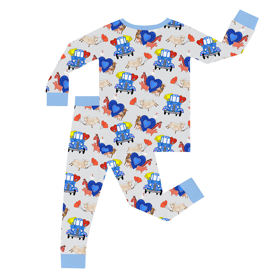 FancyPrince Valetine Animal Truck Kid Two-Piece Pajama Set