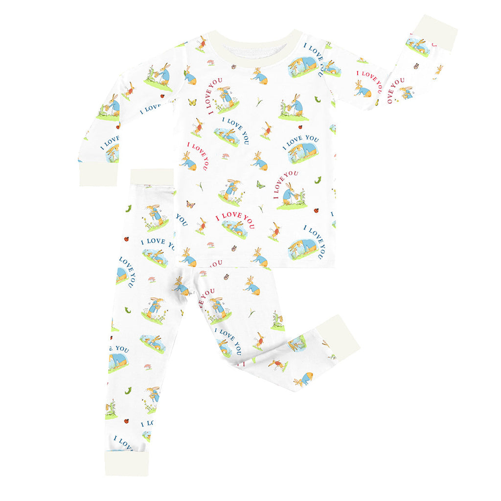 FancyPrince Mother's Day Bunny Love Kid Two-Piece Pajama Set