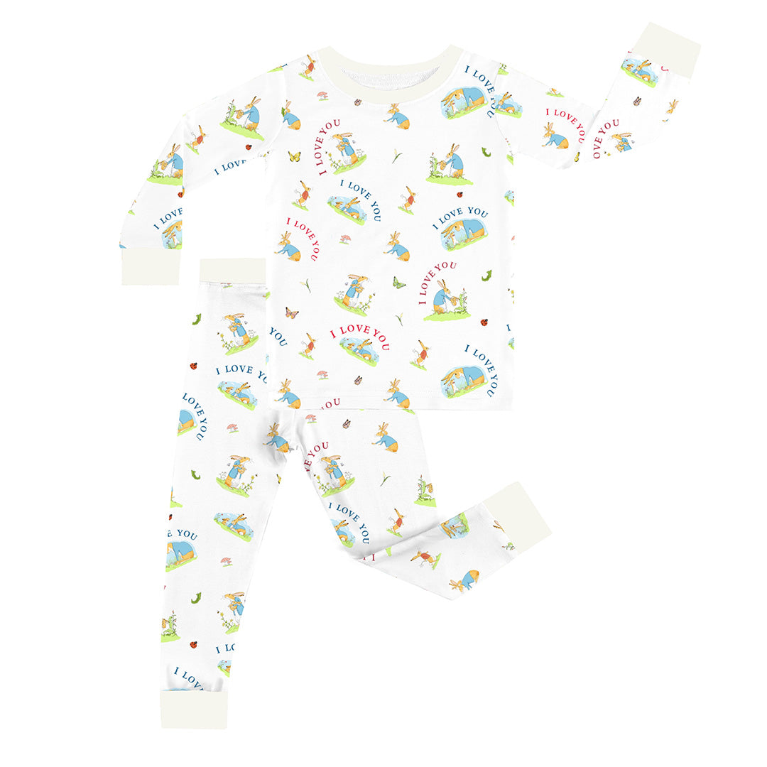 FancyPrince Mother's Day Bunny Love Kid Two-Piece Pajama Set