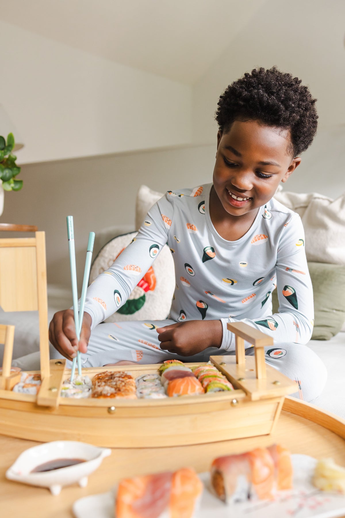 Long Sleeve Pajamas in Ice Sushi