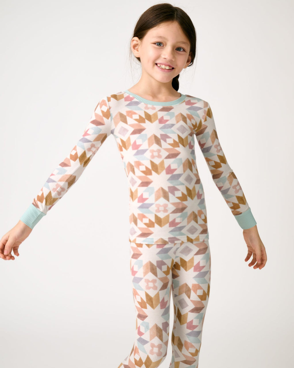 Kaleidoscope Dreams Ribbed Two-Piece Pajama Set