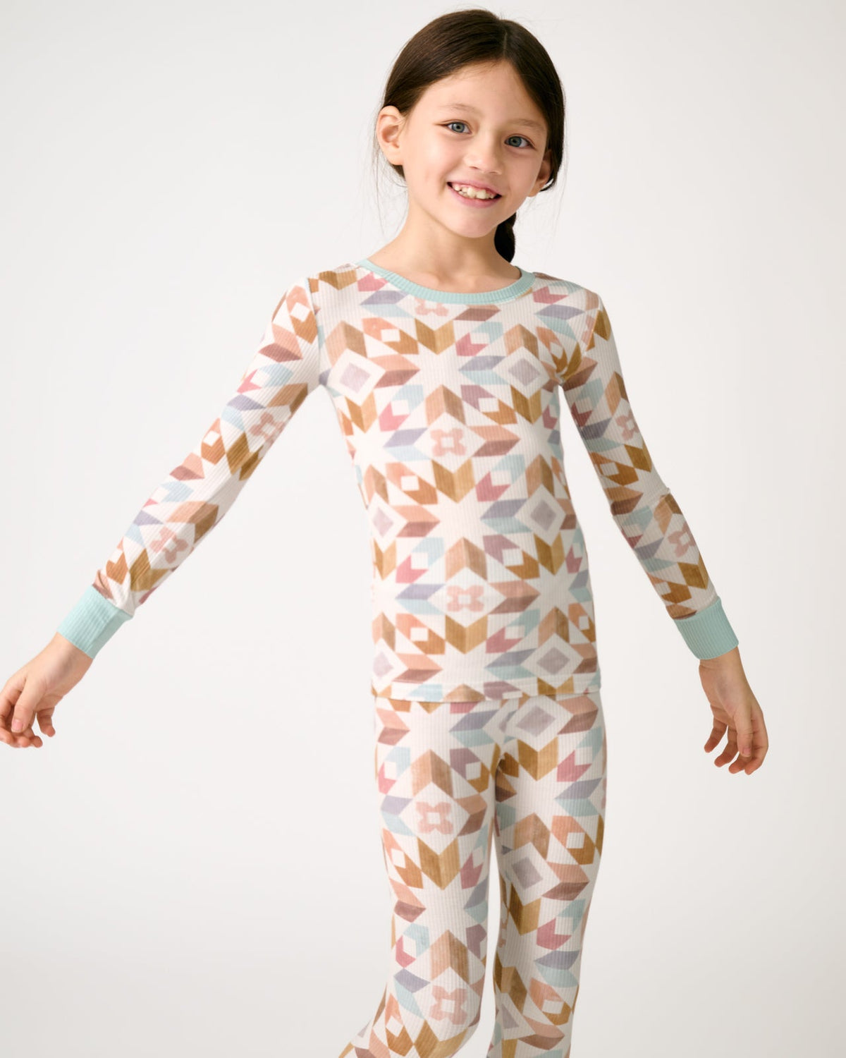 Kaleidoscope Dreams Ribbed Two-Piece Pajama Set