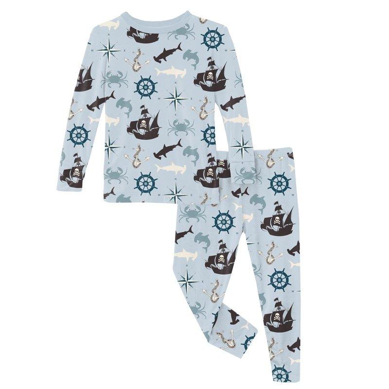 Long Sleeve Pajama Set - Illusion Blue Pirate Adventure