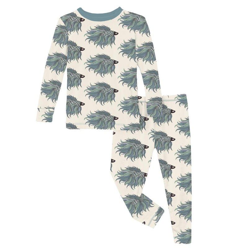 Long Sleeve Pajama Set - Natural Rainbow Fish