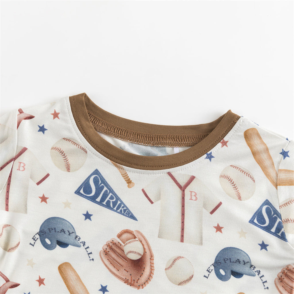 Baseball Uniform Bamboo Kid Two-Piece Pajama Set