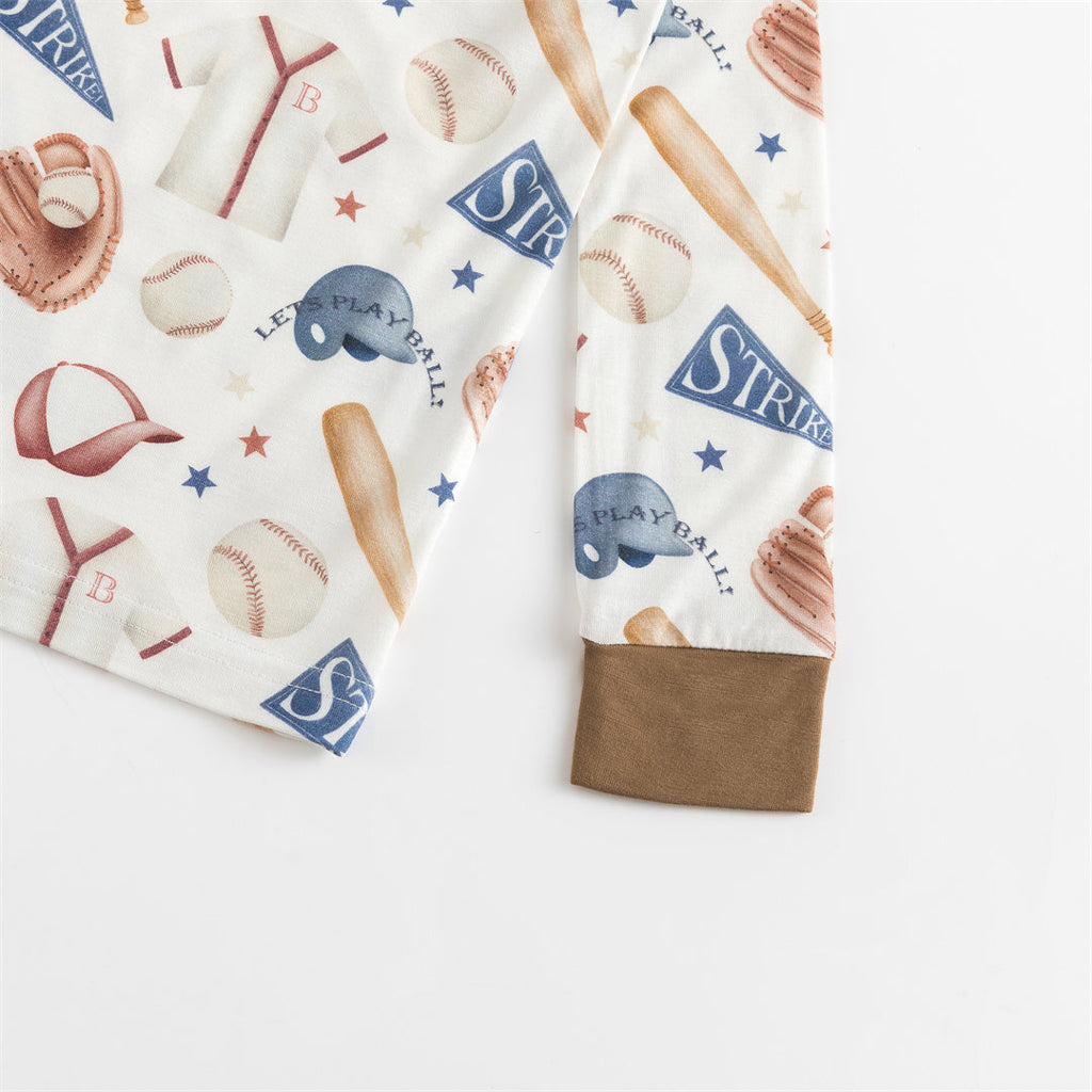 Baseball Uniform Bamboo Kid Two-Piece Pajama Set