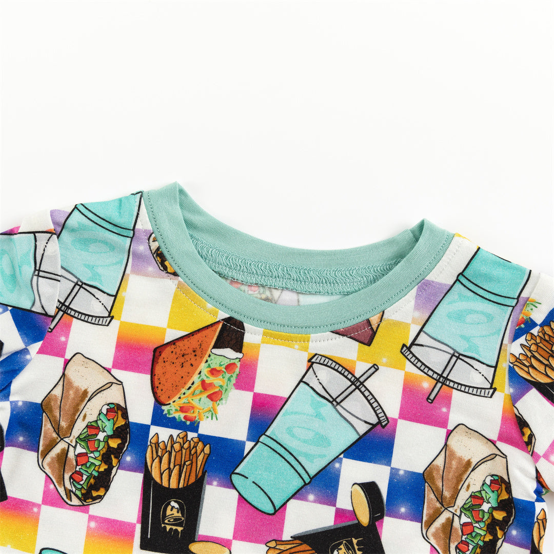 Sandwich Fries Kids Bamboo Two-Piece Pajama Set