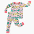 Rainbow Mirror Flower Fingers Bamboo Long Sleeve Pajama Set