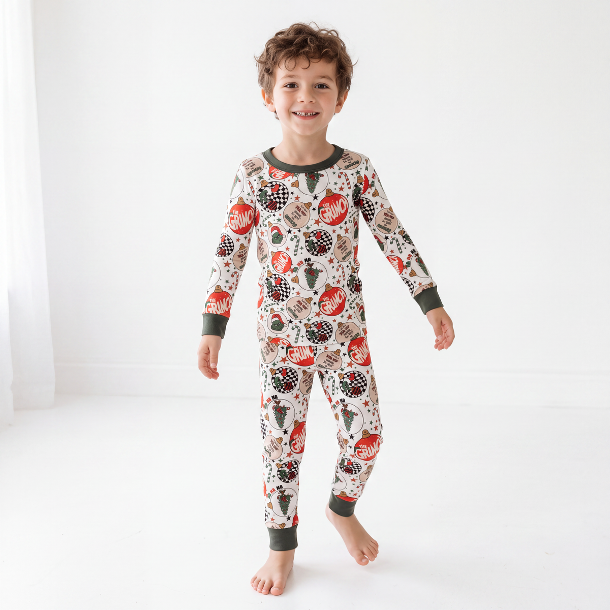 Christmas Tree Green Guy Two-Piece Bamboo Viscose Pajama Set