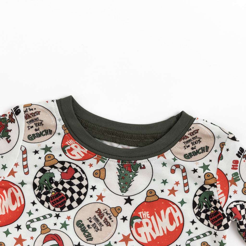 Christmas Tree Green Guy Two-Piece Bamboo Viscose Pajama Set