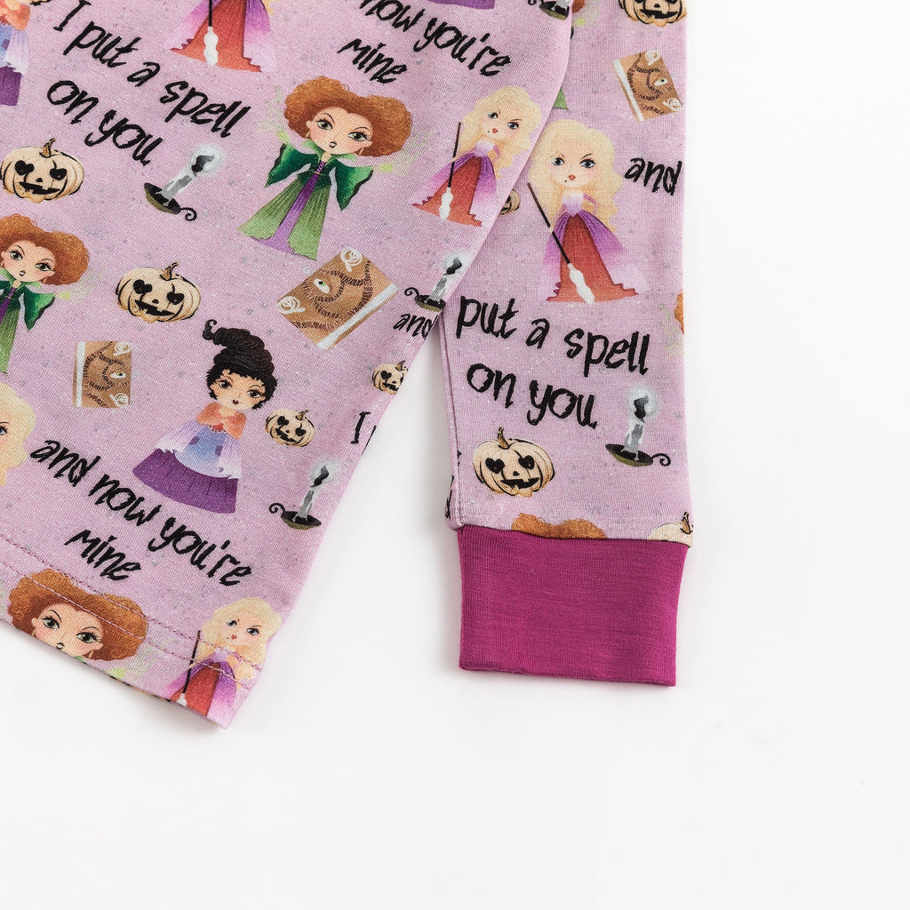 Halloween Three Crazy Witch 2 Piece Bamboo Kids Pajama Sets