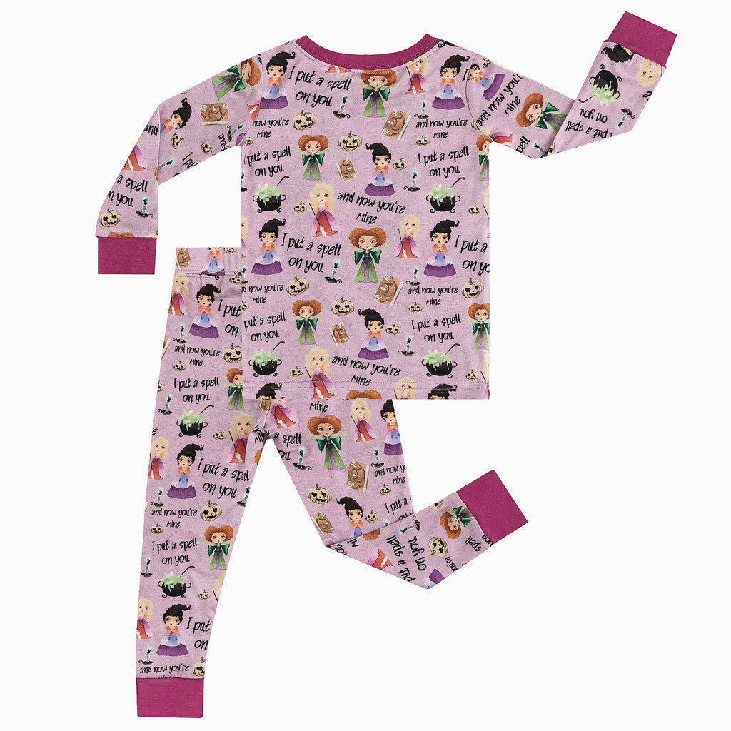 Halloween Three Crazy Witch 2 Piece Bamboo Kids Pajama Sets